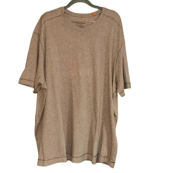 Tommy Bahama Jean VNeck Island Modern Fit Cotton Tan Tee Shirt Size XXL - Picture 1 of 7